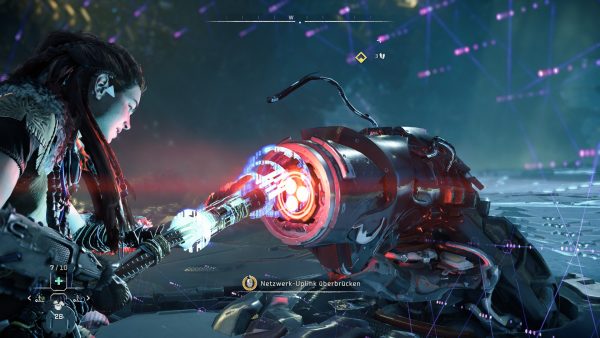 Aloy beim Überbrücken.